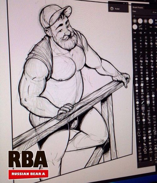 Process drawing in Photoshop. #bara #russianbaera #bear #gay #instagay #gayart #gaylove #lovewins #