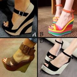 ideservenewshoesblog:  Shoespie Rainbow Peep Toe Wedge Sandals