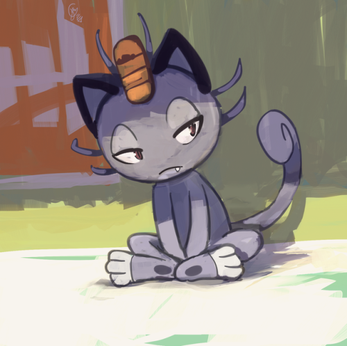 Another Alolan Meowth doodle…truth be told I wish I had a whole house full of these Pokemon&h