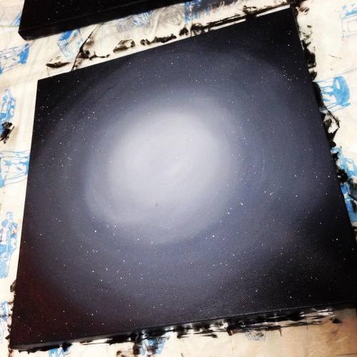 When your blending skills are so on point you made space # #art #painting #amateur #notdoneyet #spac