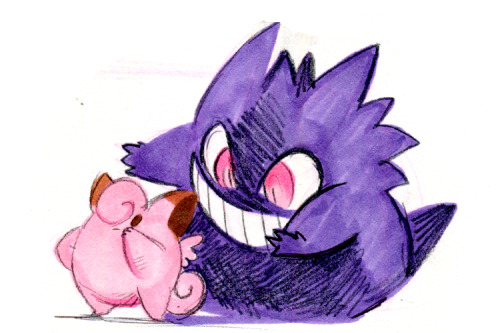 thefroakieprince:  Shadow the gengar  likes to act tough but its very easy to catch him off guard.  