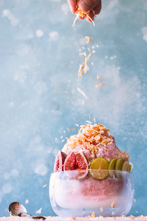 sweetoothgirl:Fig and Lime Shave Ice with Coconut