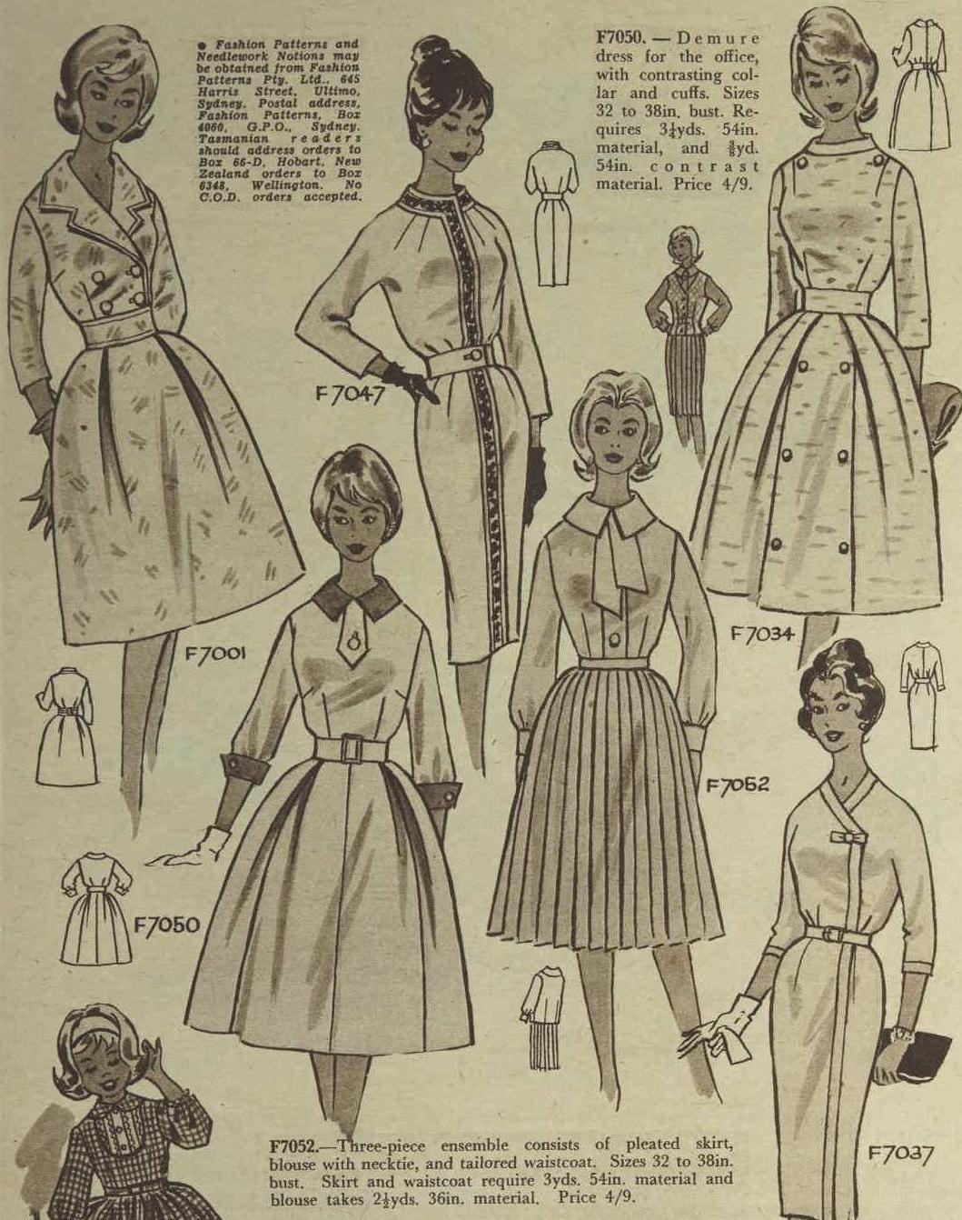 solo-vintage:  Fashion patterns, April 1961 