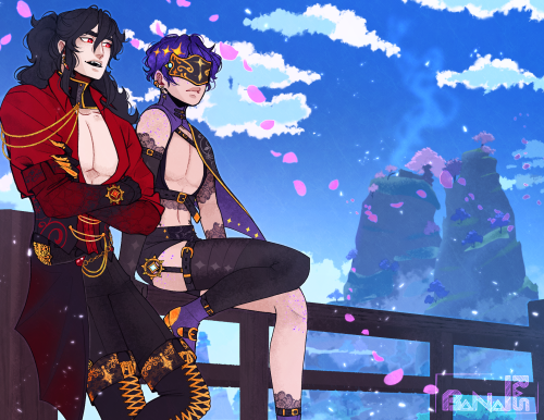 OutlandersA late Xmas early New Year gift for @aneth-kokuyoThose are our characters in genshin setti