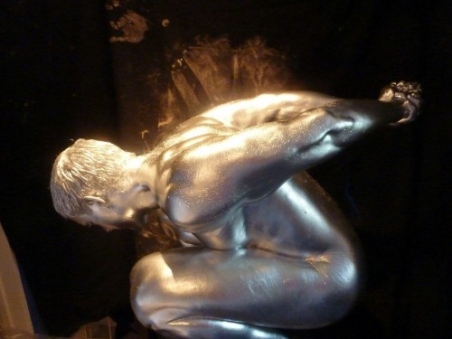 dieselpup:  Stumbled across these old pics from 3 years ago. Thought I’d share.  Photography and bodypainting by J.N. I don’t have his permission to post his full name online.   I have never seen these pics of you before @dieselpup!! Shiny!! *wags*
