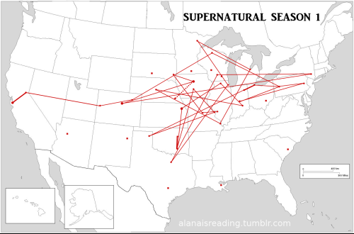 alanaisreading:  I’ve been promising updated maps for months, and here they are.  You can see my other maps at this page,   Please see the following posts for more details about each map. Season 1 with episode details or without episode details