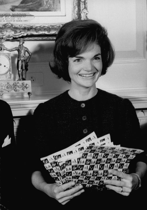 ‘In 1962, the First Lady posed with the Postal Service&rsquo;s Christmas seals. The limite