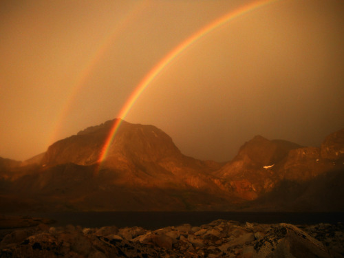 wildernessjournals:Rainbow on Mt. Goddard, Martha Lake, Sequoia-Kings Canyon National Parks, SEKI, S