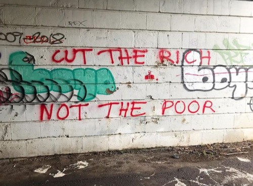 “Cut the Rich, Not the Poor”Seen in York, England
