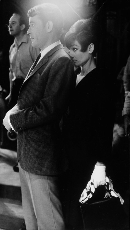 matineemoustache:Peter O’Toole & Audrey Hepburn by Terry O’NeillOn the set of How To Steal A Mil