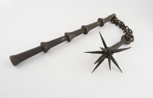 celebrity-worship-syndrome: Flail, iron, morning star type, possibly Spanish or Italian, 15th-17th c