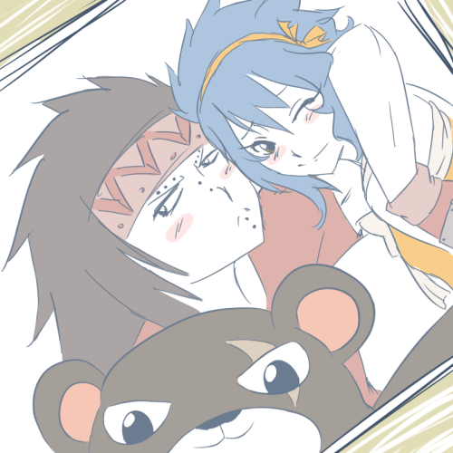 ficakes-fandoms:  just one more Gajevy image before i sleep  — <3  My hart. just get married already you two! >:U lookit the cute lily taking selfies and stuff >.< <3 :3