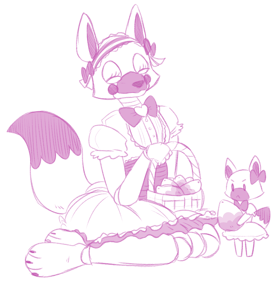 femspring: A collection of the first five or so pictures I ever drew of Mangle/Toy