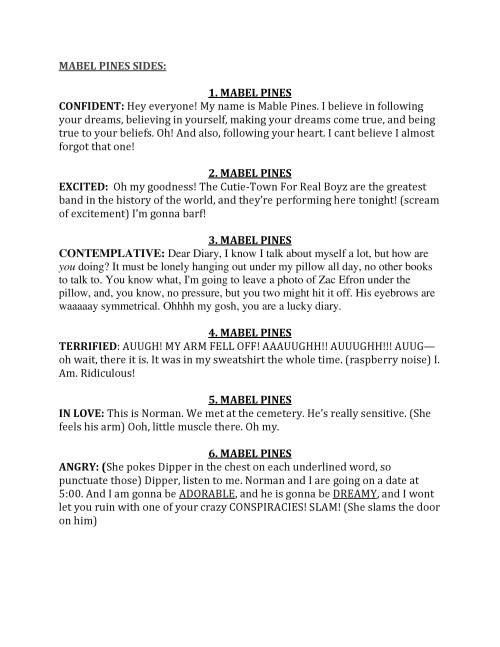 themysteryofgravityfalls:  Sara Goldberg, the casting director for many Disney shows including Phineas and Ferb and Fish Hooks created some profiles for a few Gravity Falls characters when looking for voice talent for various animated projects. Each page