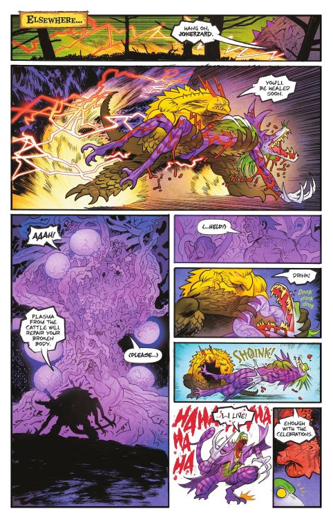 Spoilers for The Jurassic League #2!Meet the Reverse-Slash, Eobard’s dinosaur counterpart.  This is 