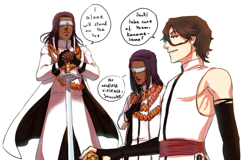 huevo-mundo: Aizen-Tousen role swap!Tousen as the social-justice pursuing rebel trying to shake the 