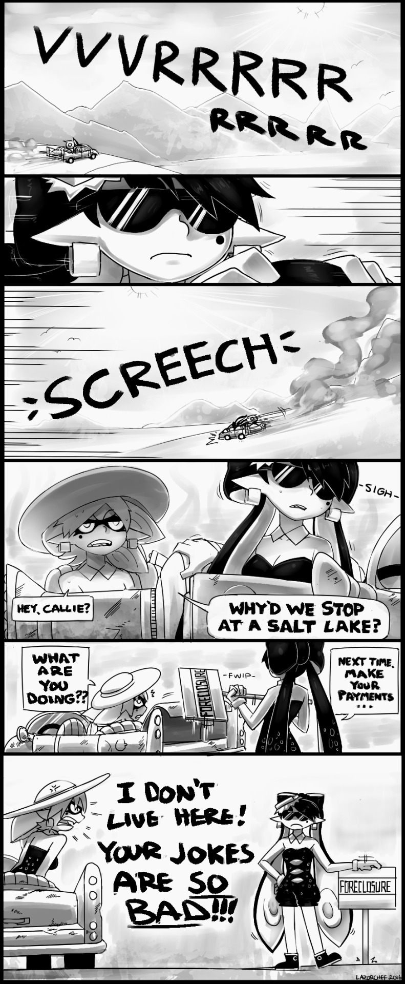 lazorchef:  Sorta late post-splatfest comic.  Done on livestream.   teehee X3