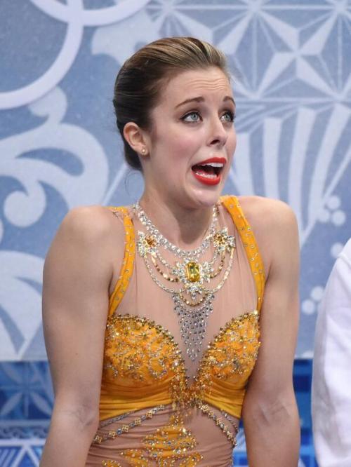 NOW THAT’S WHAT WE CALL BLING! Ashley Wagner brings the bling on in this marigold in her Samso