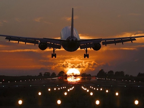 Landing at sunrise