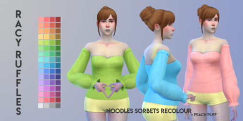 infiniteraptor: Subtles4Stubble’s Racy Ruffles recoloured in Noodles Sorbets! This is the top that m