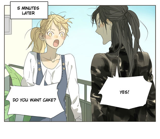 It is very important to be enthusiastic about cake!This is from the manhua (Chinese