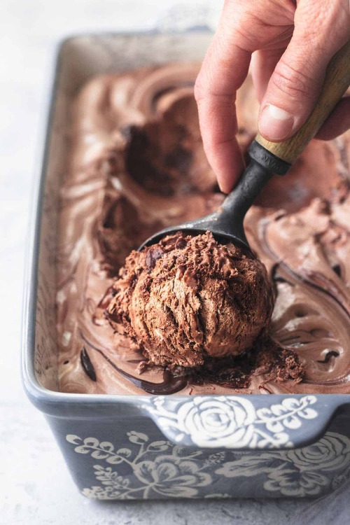 sweetoothgirl:Fudge Ripple Chocolate No Churn Ice Cream