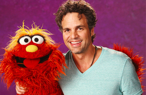 moonchild30: Mark Ruffalo and Murray on Sesame adult photos