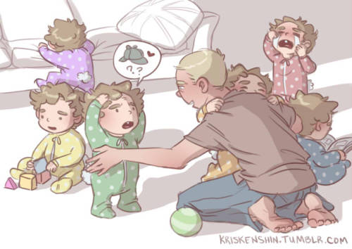 kriskenshin:Clones~ John doesn’t mind, but Sherlock thinks its a bit strange having so many tiny versions of himself…sec