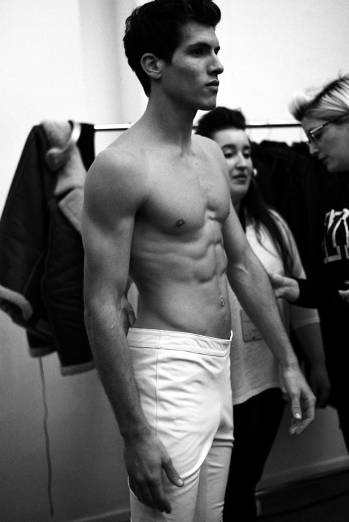l-homme-que-je-suis:  Adrian Cardoso Photographed by Erion Hegel Kross Backstage  @ Maite Albeniz Fall/Winter 2014 | 080 Fashion Week Barcelona. See All the Images On Male Model Scene