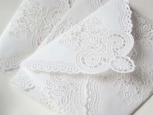 Handmade lace envelopes