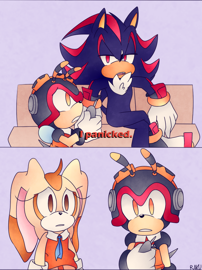 squid-graffiti:  DUMB COMIC BASED OFF THIS.. Shadow is no longer allowed to babysit