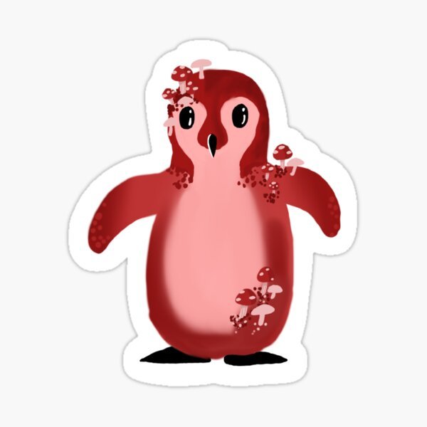 Mushroom Penguin Sticker by AmethystPenguin
