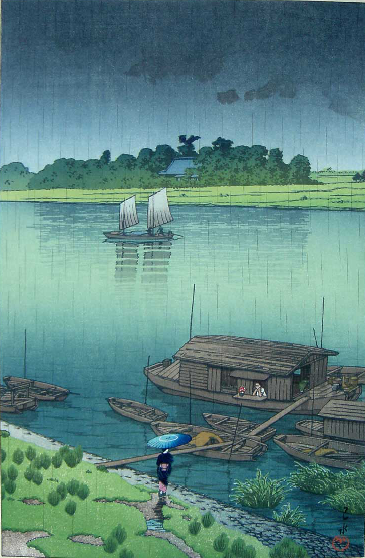 fleurdulys:  Summer Rain - Hasui Kawase1932