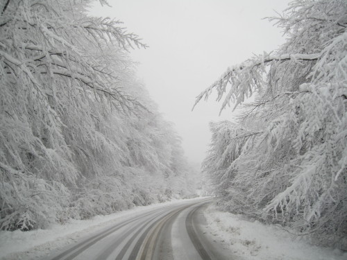 snowy road