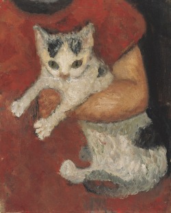 amare-habeo:     Paula Modersohn-Becker (German, 1876 – 1907)  Cat held by a child, 1903 Oil on canvas 