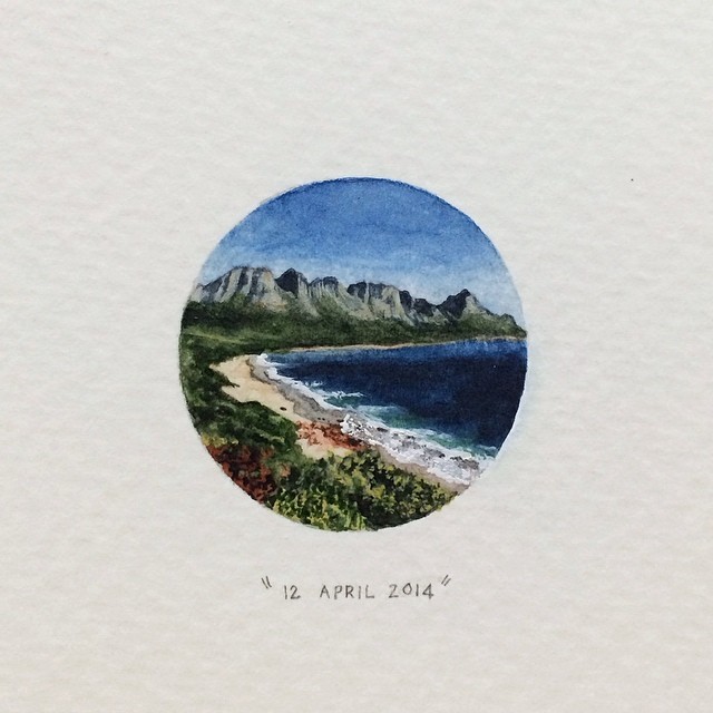 paintingsforants:
“Day 102 : Kogel Bay is located between Gordon’s Bay and Rooi Els and borders Clarens Drive, a 20km scenic route that boasts whale watching opportunities along largely undeveloped parts of the coastline. 27 x 27 mm....