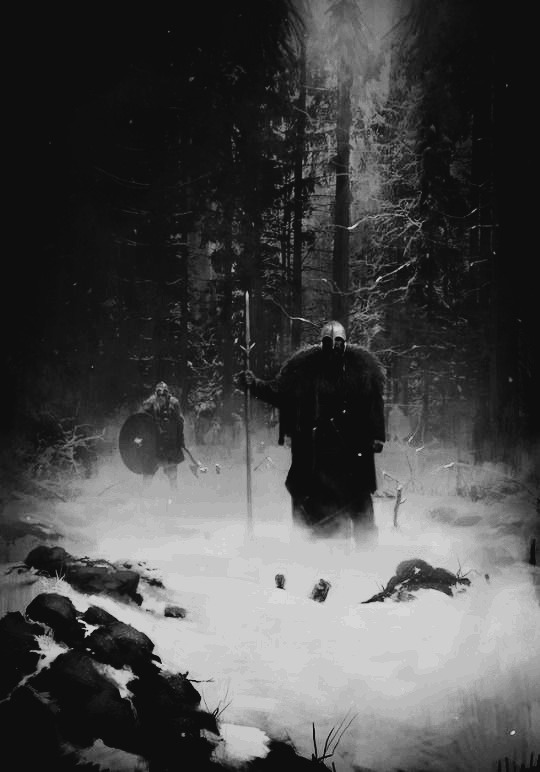 Dark forest, glow of the lake, an eternal dance of death