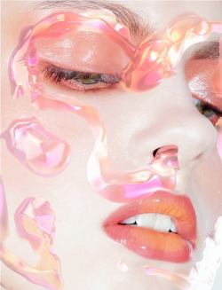 y2kaestheticinstitute:  ‘3D makeup’ by artist Ines Alpha (2016) Base photos by Jamie Nelson, Romain Duquesne, and Kenneth Willardt  