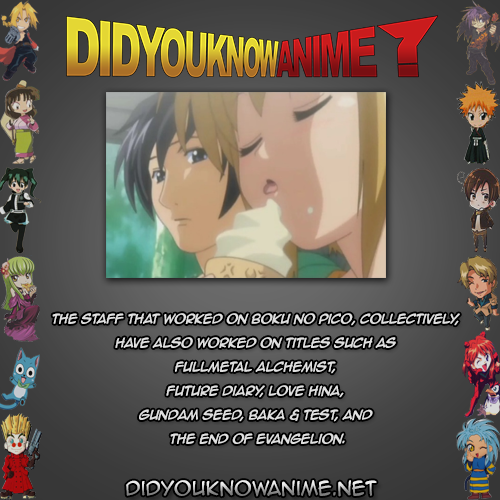 Did You Know Anime Boku No Pico 01 The Staff That Worked On Boku No