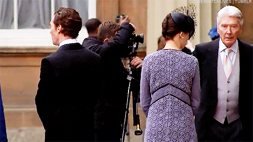 cumberbatchlives:   Benedict, his wife Sophie and his father, at the Buckingham Palace where he rece