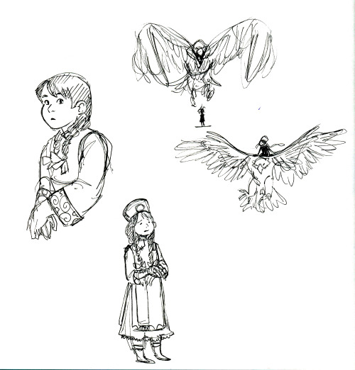 Sketchbook: Sketches from a dream I had about a Mongolian fantasy where this little girl could summo