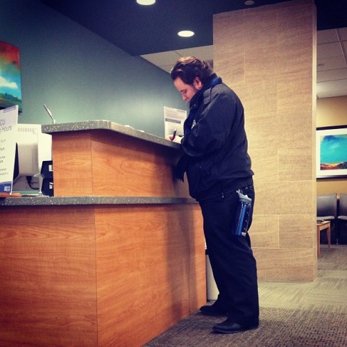 wolfilmmaker:  Patrolling the hospital tonight. Going to get lots of walking in. Yay.  (at Work)
