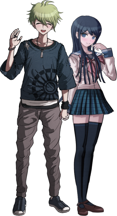 Sayaka and Rantaro holding hands for @makichii-arts! I’ve never done any edits like this befor