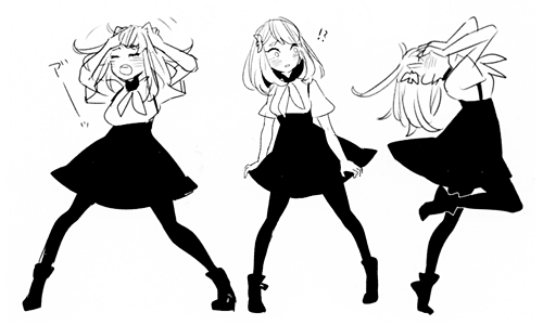  My favourite Hajime sketches scanned from the Gatchaman Crowds Kinako Design Works book. 
