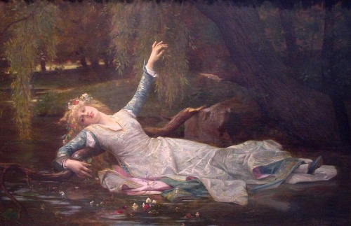 Ophélie / Ophelia.1883. Oil on Canvas. 77 x 117.5 cm. Private collection. Art by Alexandre Ca