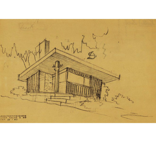 Alvar Aalto, Weekend house, on display at the 1937 Paris World Exhibition. For The Insulite Company 