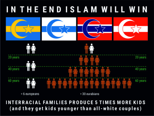 1. Interracial Muslim couples make more babies than all-white European couples.2. Interracial couple