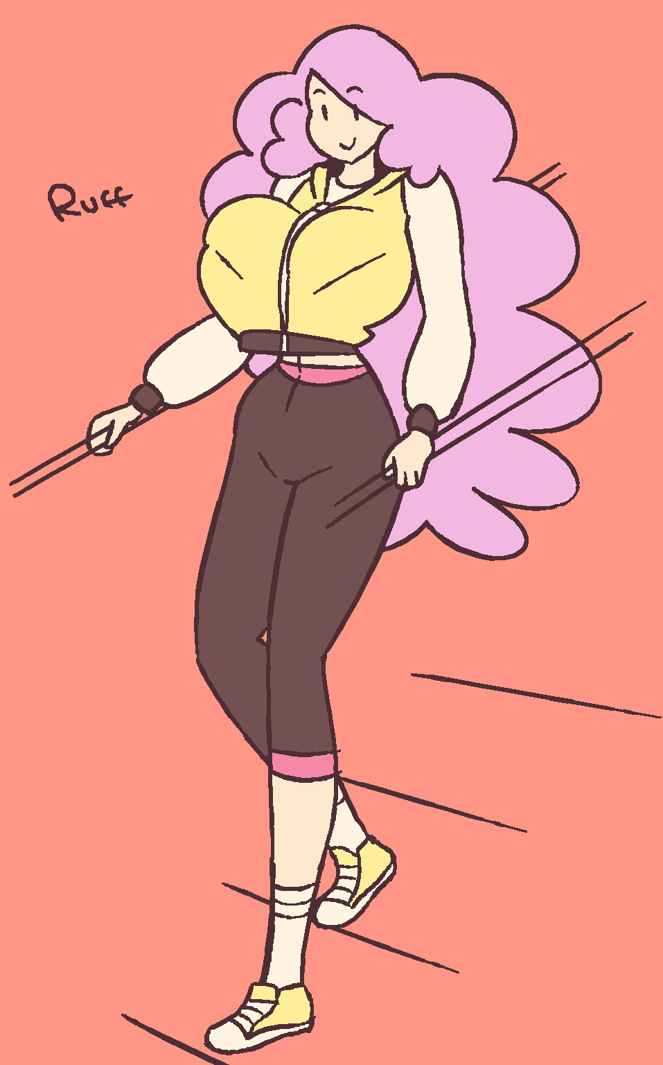 ruffsketches:  bobbi going down some stairs. will she ever reach the bottom? keep