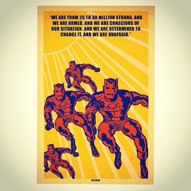 My Marvel Revolutionaries poster featuring the Tony Stark, the coolest cat with the heart of steel. Based on the style of Emory Douglas. Check it out on my site at www.kyledjohnson.com/marvel-revolutionaries #kyledjohnson #bulletartdirectionanddesign...