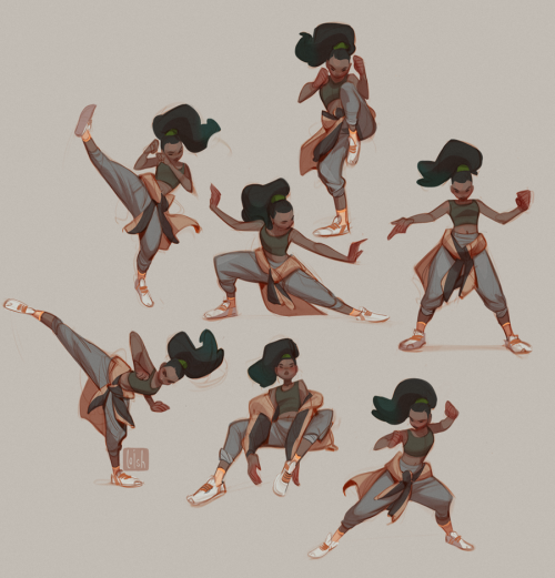 loish:Wanted to draw some energetic fighting poses! The poses are referenced from stock photos, and 